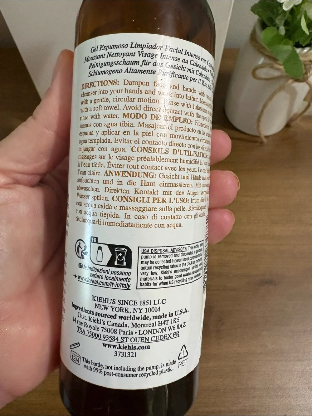 Kiehl’s Calendula Deep Cleansing Foaming Face Wash 7.8oz